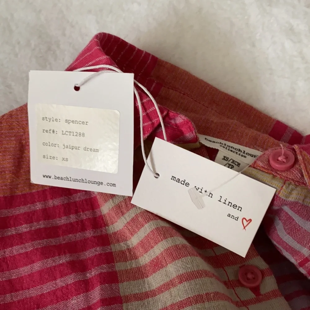 beachlunchlounge spencer shirt made with linen size XS - Picture 10 of 13